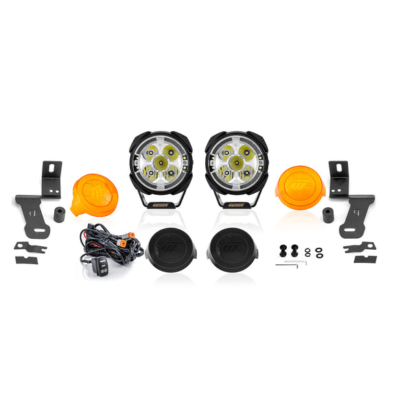 For 2020-2026 Chevy Silverado/GMC Sierra 2500HD 3500HD Hood Hinge Ditch LED Pod Lights 3.5" – 3-Layer DRL, 6 Modes, DT Harness