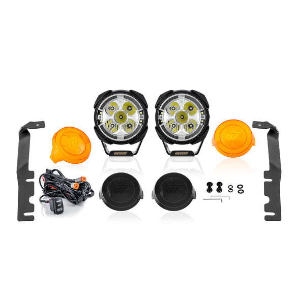 For 2019-2024 Dodge Ram 1500 Hood Hinge Ditch LED Pod Lights 3.5" – 3-Layer DRL, 6 Modes, DT Harness