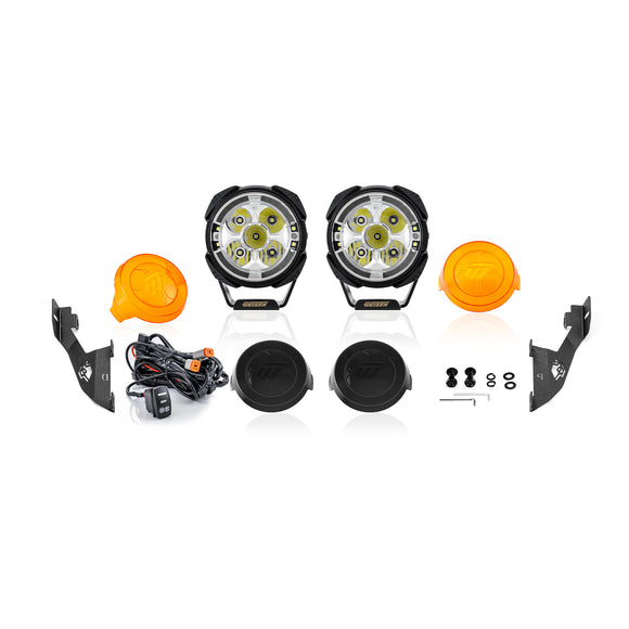 2023-2026 Ford F-250/F-350 Hood Hinge Ditch LED Pod Lights 3.5" – 3-Layer DRL, 6 Modes, DT Harness