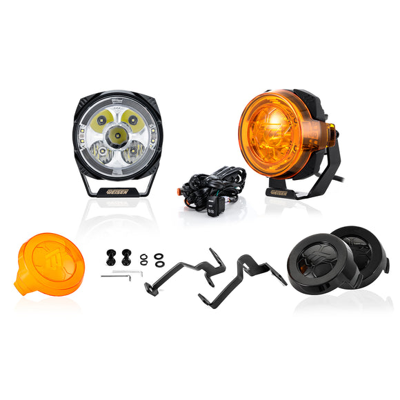 For 2021-2026 Ford F-150 & F150 3rd Raptor Hood Hinge Ditch LED Pod Lights 3.5" – 3-Layer DRL, 6 Modes, DT Harness