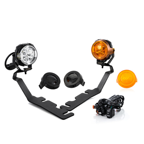 For 2019-2024 Dodge Ram 1500 Hood Hinge Ditch LED Pod Lights 3.5" – 3-Layer DRL, 6 Modes, DT Harness