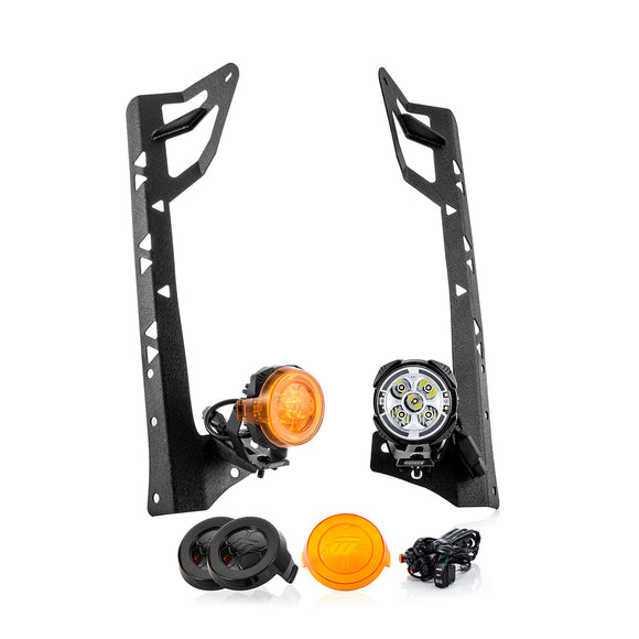For 2007-2017 Jeep Wrangler JK A-Pillar LED Pod Lights 3.5" – 3-Layer DRL, 6 Modes, DT Harness