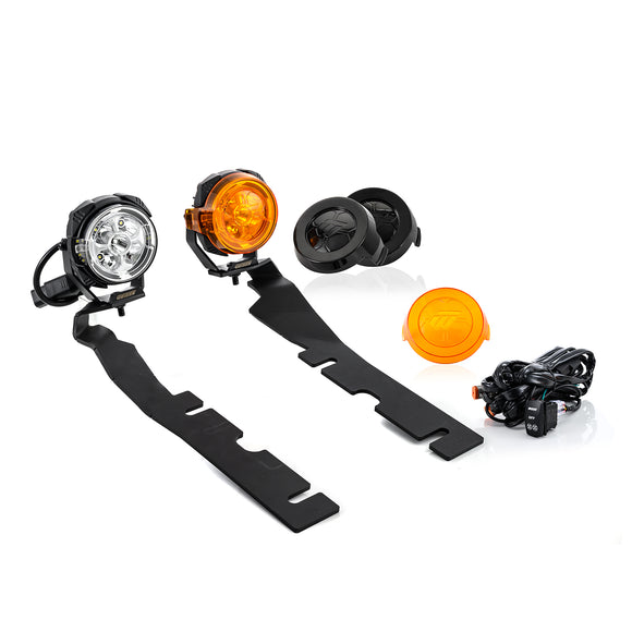 For 2010-2018 Dodge Ram 1500 2500 3500 Hood Hinge Ditch LED Pod Lights 3.5" – 3-Layer DRL, 6 Modes, DT Harness