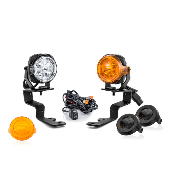 For 2022-2026 Toyota Tundra Hood Hinge Ditch LED Pod Lights 3.5" – 3-Layer DRL, 6 Modes, DT Harness