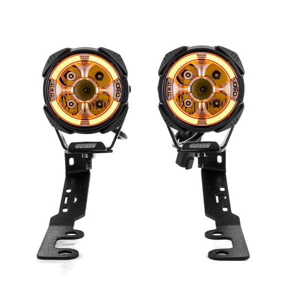 For 2024-Curent Toyota Tacoma Tundra Hood Hinge Ditch LED Pod Lights 3.5" – 3-Layer DRL, 6 Modes, DT Harness