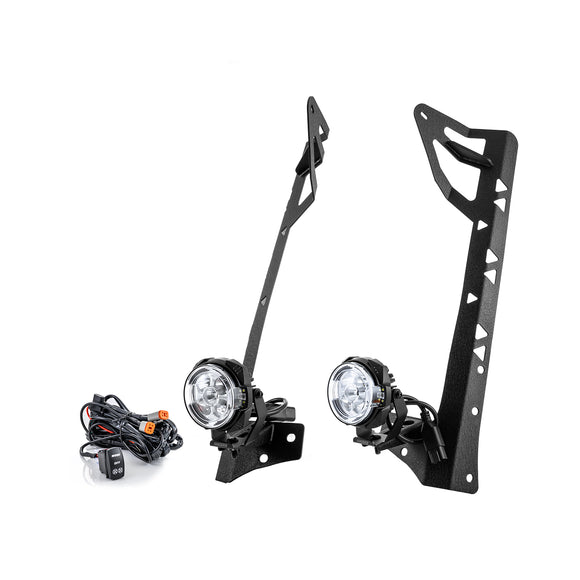 For 2007-2017 Jeep Wrangler JK A-Pillar LED Pod Lights 3.5" – 3-Layer DRL, 6 Modes, DT Harness
