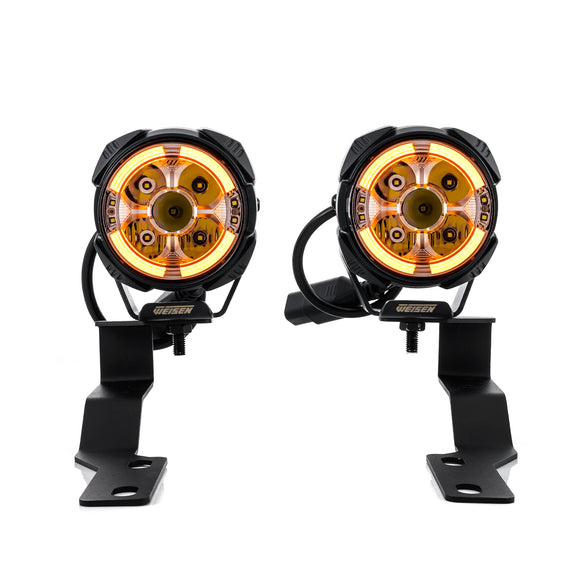 For 2005-2015 Toyota Tacoma Hood Hinge Ditch LED Pod Lights 3.5" – 3-Layer DRL, 6 Modes, DT Harness