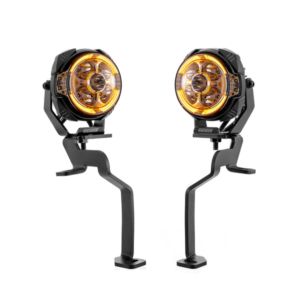 For 2021-2026 Ford F-150 & F150 3rd Raptor Hood Hinge Ditch LED Pod Lights 3.5" – 3-Layer DRL, 6 Modes, DT Harness