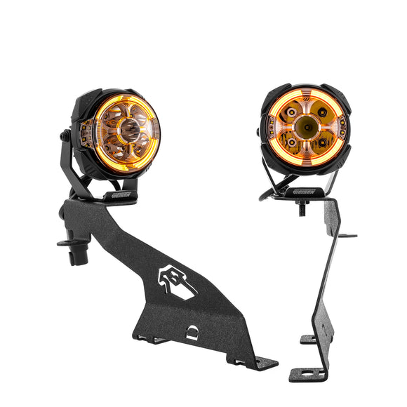 2023-2026 Ford F-250/F-350 Hood Hinge Ditch LED Pod Lights 3.5" – 3-Layer DRL, 6 Modes, DT Harness