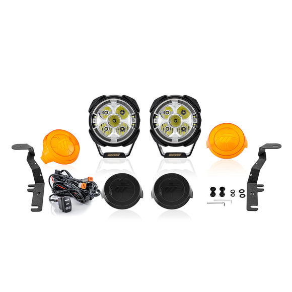 For 2015-2020 Ford F-150 Hood Hinge Ditch LED Pod Lights 3.5" – 3-Layer DRL, 6 Modes, DT Harness