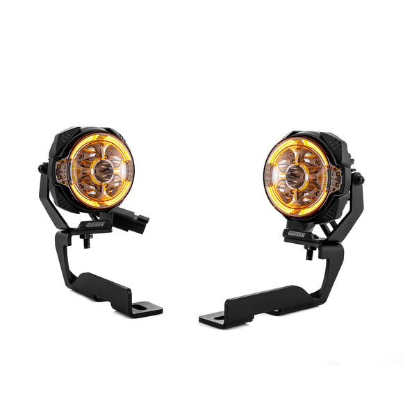 For 2005-2021 Nissan Frontier 2nd Gen Hood Hinge Ditch LED Pod Lights 3.5" – 3-Layer DRL, 6 Modes, DT Harness