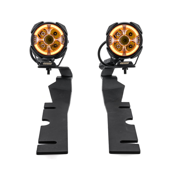 For 2010-2018 Dodge Ram 1500 2500 3500 Hood Hinge Ditch LED Pod Lights 3.5" – 3-Layer DRL, 6 Modes, DT Harness