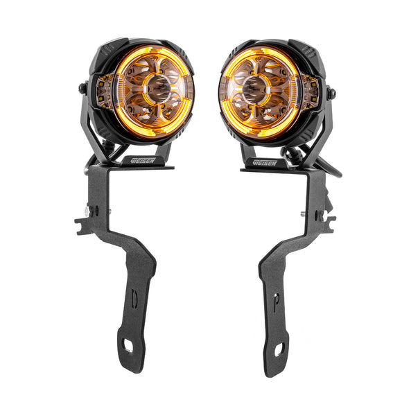 For 2020-2026 Chevy Silverado/GMC Sierra 2500HD 3500HD Hood Hinge Ditch LED Pod Lights 3.5" – 3-Layer DRL, 6 Modes, DT Harness
