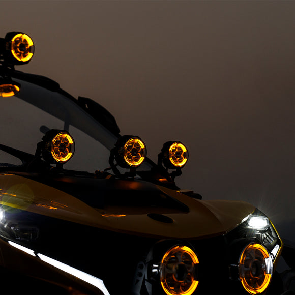 3.5" LED Pod Lights with DT Wiring Harness Kit – 3-Layer DRL, 6 Dynamic Modes (White & Amber) for Jeeps, Trucks, SUVs, ATVs, UTVs