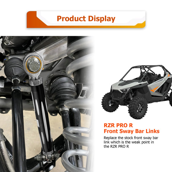 2022+ Polaris RZR Pro R Turbo R 2/4 UTV Off Road Adjustable Front Sway Bar Links #1544329 - WeiSen - 80402004