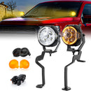 For 2021-2026 Ford F-150 & F150 3rd Raptor Hood Hinge Ditch LED Pod Lights 3.5" – 3-Layer DRL, 6 Modes, DT Harness-1