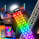 2Pcs 2FT Fat RGB Whip Lights with Top Strobe | Chasing Turn Signal Brake Reverse Light | Fit UTVs, ATVs, SUVs, RVs, Trailers, Golf Carts, Trucks-1