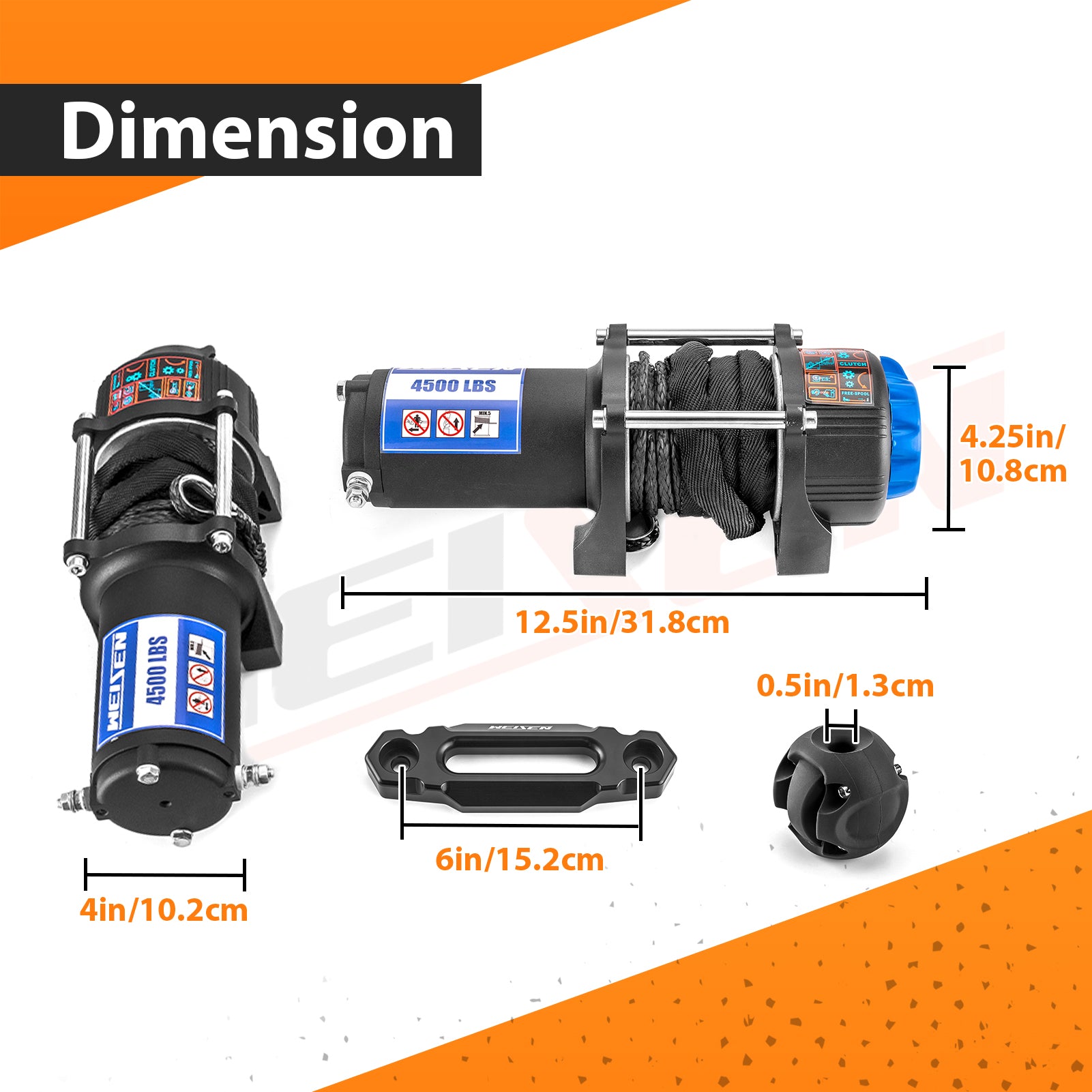 2022 - 2024 Polaris RZR Turbo Pro R 2/4 UTV 4500lb 12V Electric Winch Kit | Wireless Remote Control - WeiSen - 80310042