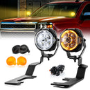 For 2014-2018 GMC Sierra 1500 Hood Hinge Ditch LED Pod Lights 3.5" – 3-Layer DRL, 6 Modes, DT Harness-1