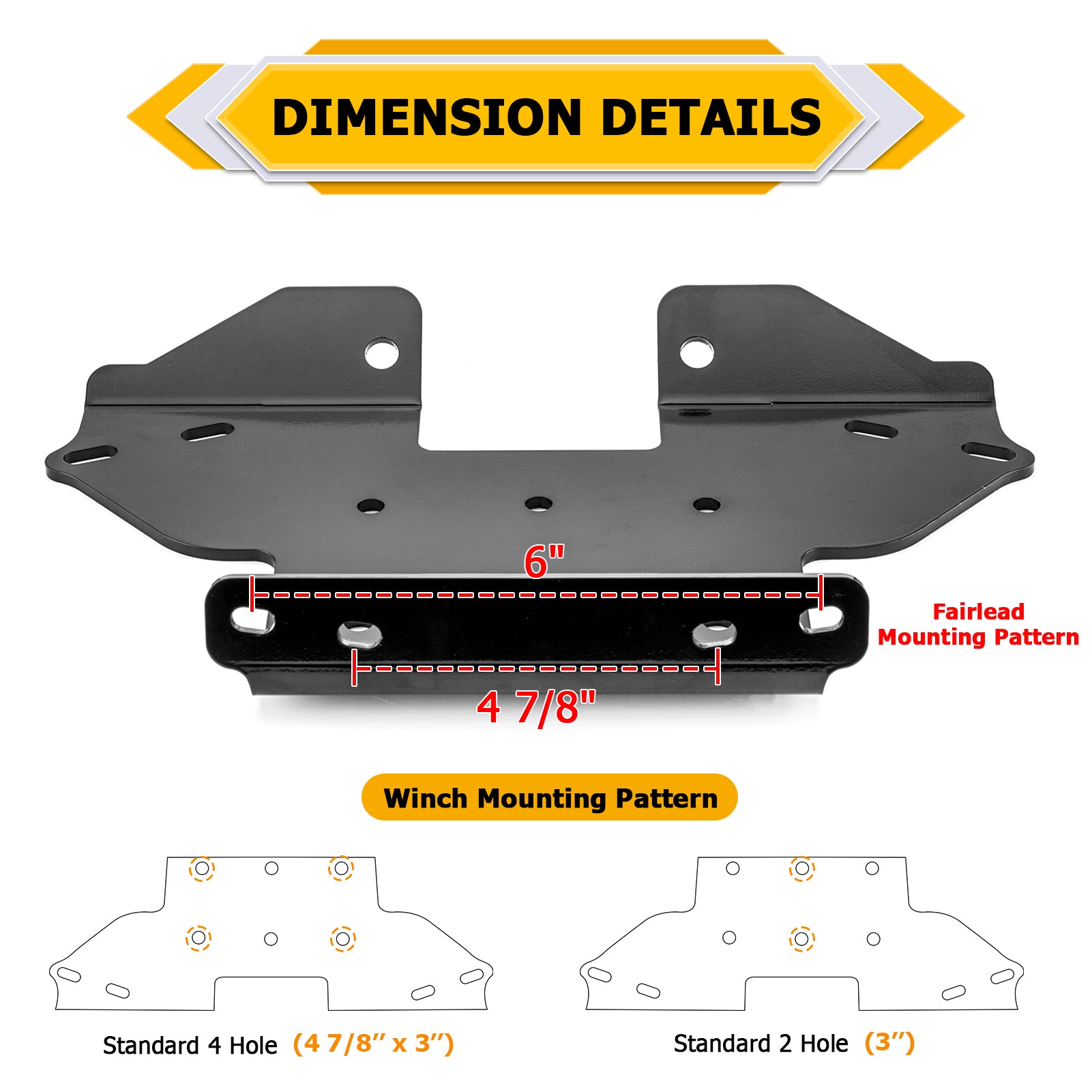 2005 - 2024 Kawasaki Brute Force 650 750 4x4 EPS ATV Winch Mounting Bracket Plate - WeiSen - 80106023