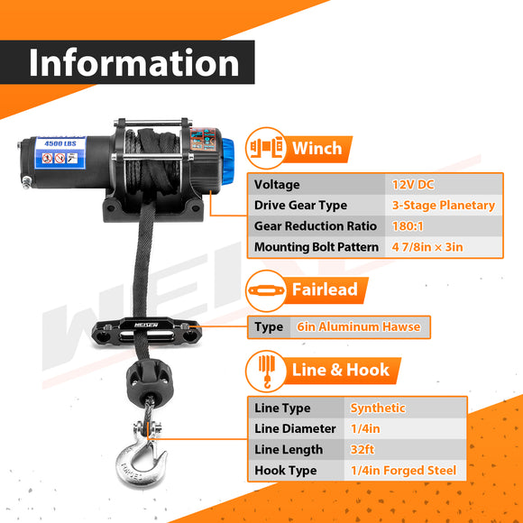 2022 - 2024 Polaris RZR Turbo Pro R 2/4 UTV 4500lb 12V Electric Winch Kit | Wireless Remote Control - WeiSen - 80310042