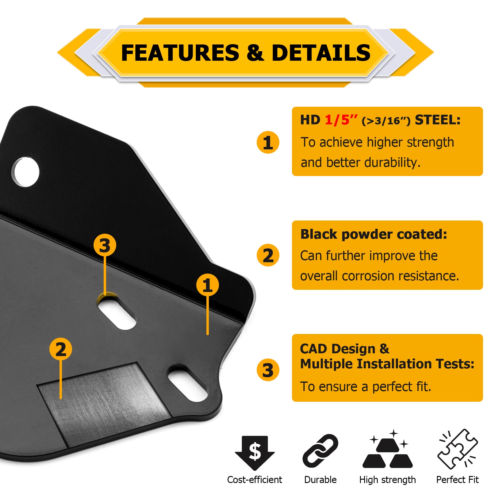 2005-2024 Kawasaki Brute Force 650 750 4x4 EPS ATV Winch Mounting Bracket Plate