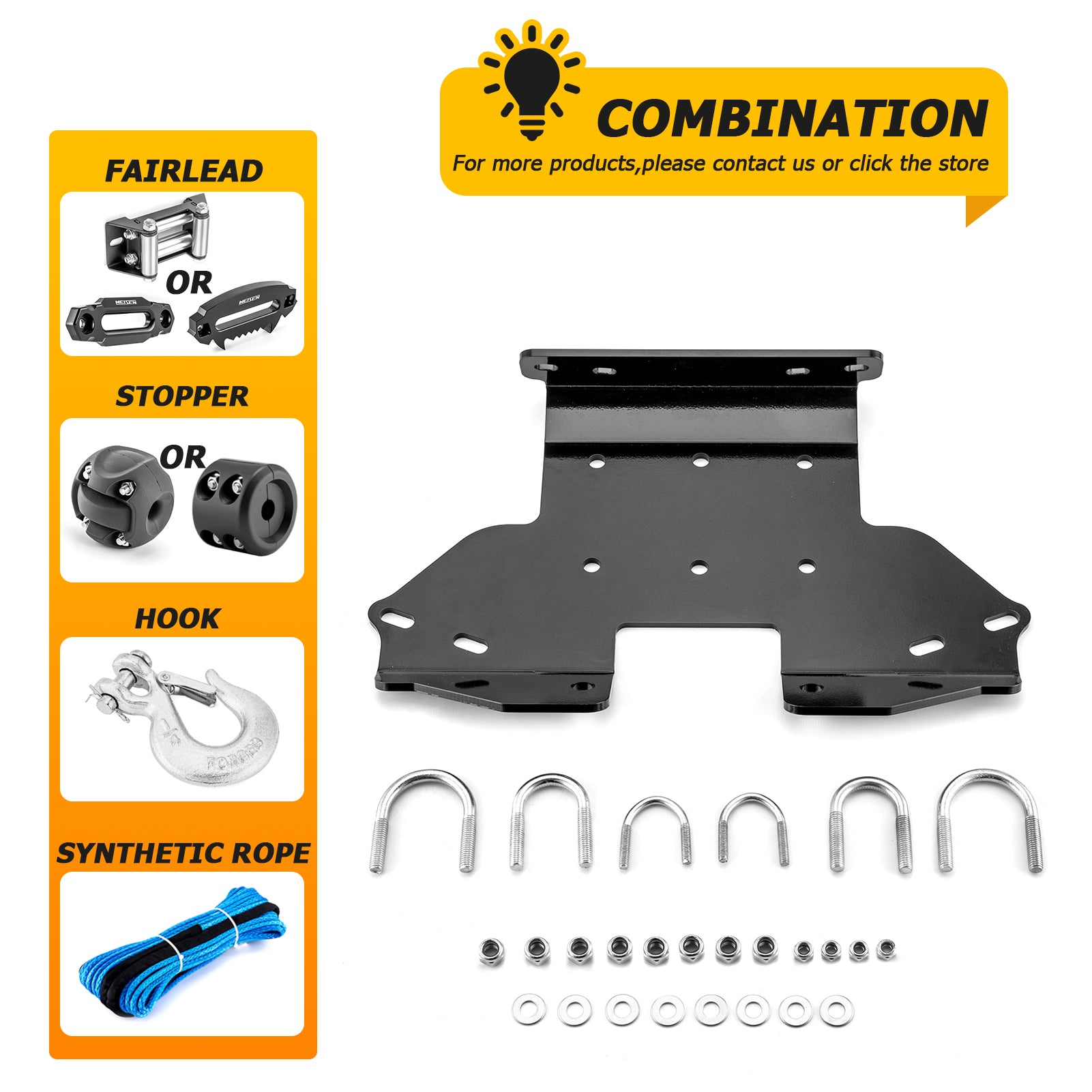 2005-2024 Kawasaki Brute Force 650 750 4x4 EPS ATV Winch Mounting Bracket Plate