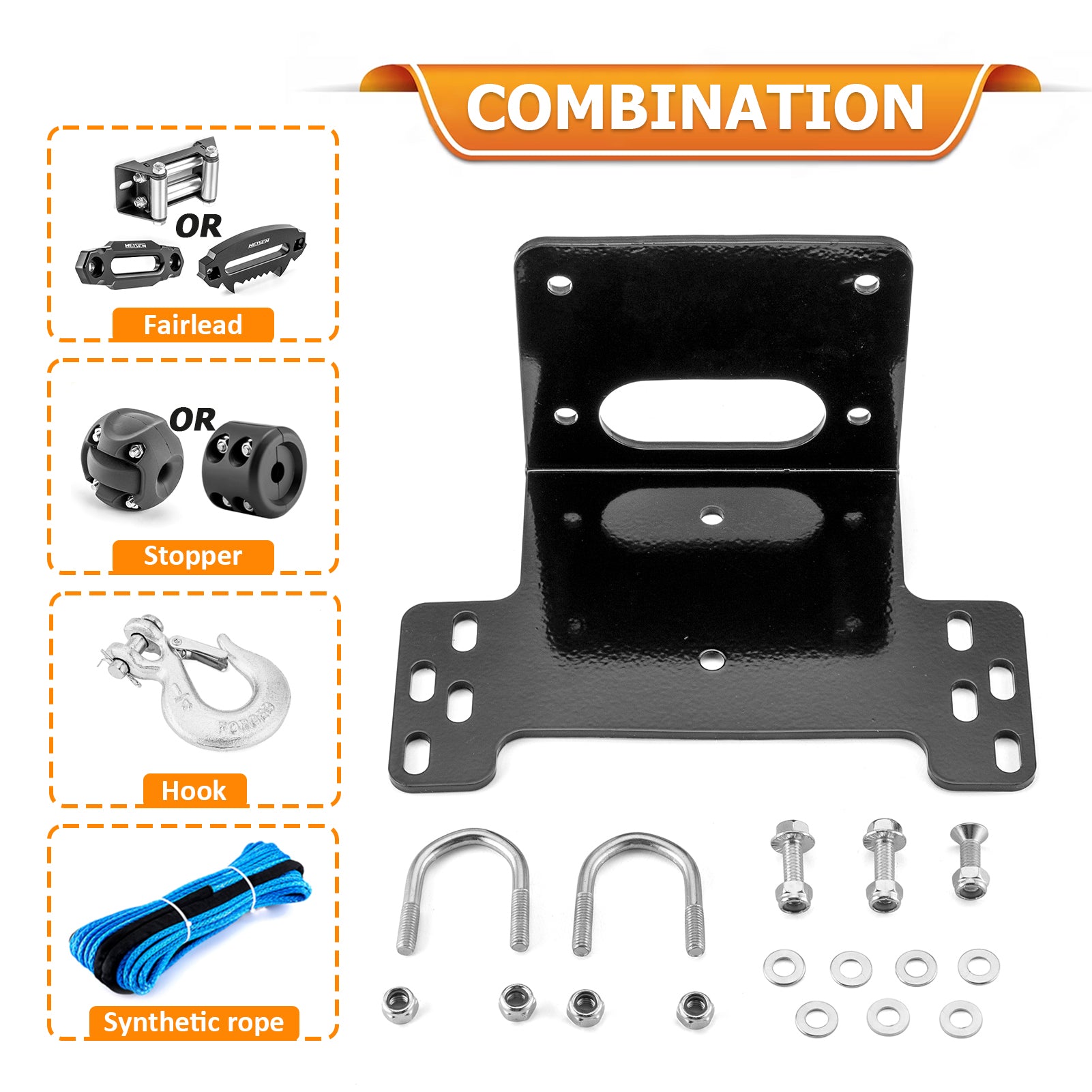 2005-2016 Kawasaki Mule 600/610 Steel UTV Winch Mounting Bracket Plate