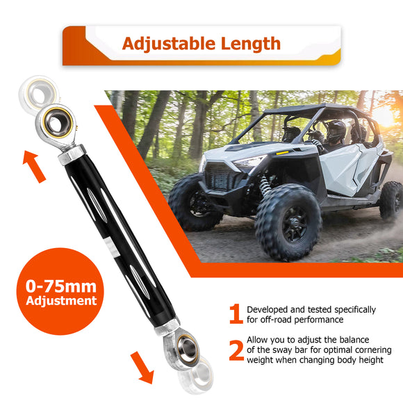 2022+ Polaris RZR Pro R Turbo R 2/4 UTV Off Road Adjustable Front Sway Bar Links #1544329 - WeiSen - 80402004