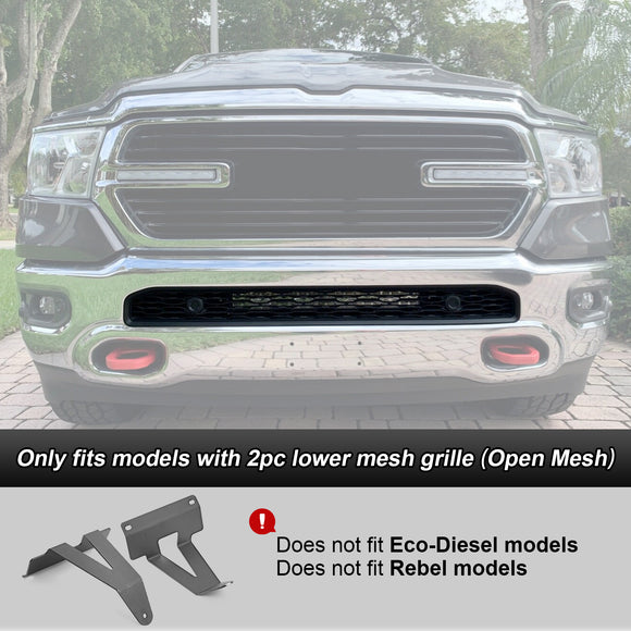 2019-2024 Dodge RAM 1500 Bumper 22" Straight Light Bar Mounting Brackets