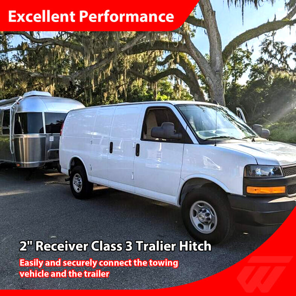 For 1996-2026 Chevrolet Express & GMC Savana Heavy Duty Steel 2 Inch Receiver Trailer Hitch