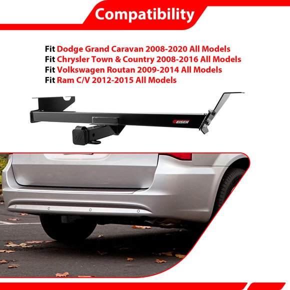 For Dodge Chrysler Volkswagen Ram Heavy Duty Steel 2 Inch Receiver Trailer Hitch