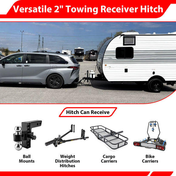 For 2021-2026 Toyota Sienna Heavy Duty Steel 2 Inch Receiver Trailer Hitch