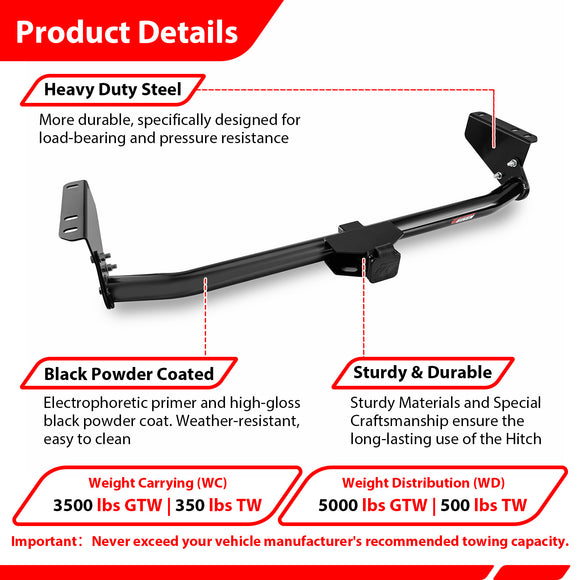 For 2021-2026 Toyota Sienna Heavy Duty Steel 2 Inch Receiver Trailer Hitch