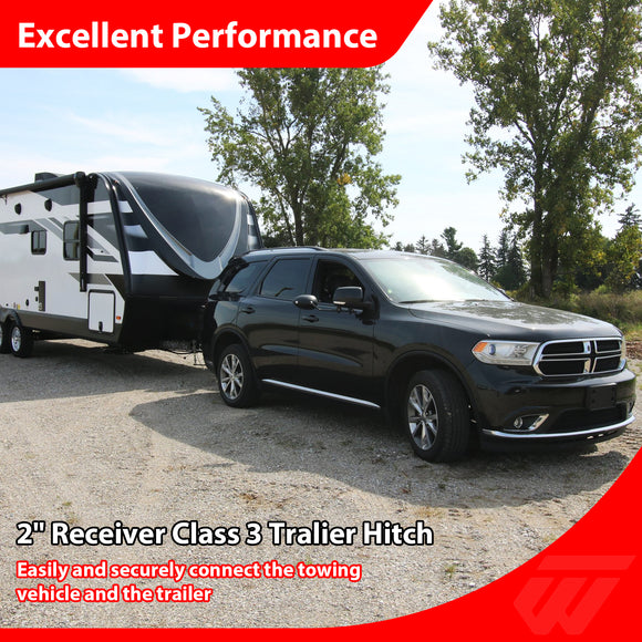 For 2011-2026 Dodge Durango & 2012-2021 Jeep Grand Cherokee Heavy Duty Steel 2 Inch Receiver Trailer Hitch