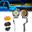 For 2020-2026 Chevy Silverado/GMC Sierra 2500HD 3500HD Hood Hinge Ditch LED Pod Lights 3.5" – 3-Layer DRL, 6 Modes, DT Harness-1