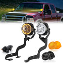 1999-2007 Ford Superduty F-250/350/450/550 Hood Hinge Ditch LED Pod Lights 3.5" – 3-Layer DRL, 6 Modes, DT Harness-1