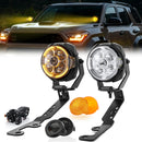 For 2024-Curent Toyota Tacoma Tundra Hood Hinge Ditch LED Pod Lights 3.5" – 3-Layer DRL, 6 Modes, DT Harness-1