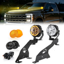 2023-2026 Ford F-250/F-350 Hood Hinge Ditch LED Pod Lights 3.5" – 3-Layer DRL, 6 Modes, DT Harness-1