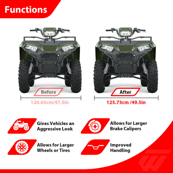 2Pcs 1" 4x156 Wheel Spacers Adapters for Polaris RZR Ranger Ace Sportsman | 6061-T6 Forged Aluminum | Bolt-On