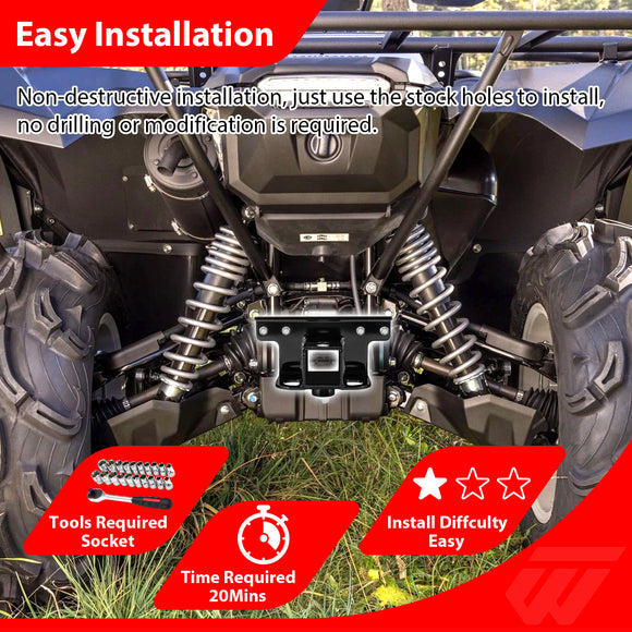 Yamaha Grizzly 550/700 Kodiak 700 Heavy Duty Steel Bolt-On Rear 2" Receiver Hitch