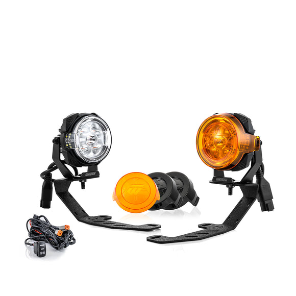 For 2022-2026 Chevy Silverado 1500 GMC Sierra 1500 Hood Hinge Ditch LED Pod Lights 3.5" – 3-Layer DRL, 6 Modes, DT Harness