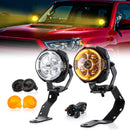 For 2010-2024 Toyota 4Runner & 2007-2021 Tundra Hood Hinge Ditch LED Pod Lights 3.5" – 3-Layer DRL, 6 Modes, DT Harness-1