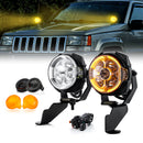 For 1993-1998 Jeep Grand Cherokee ZJ Hood Hinge Ditch LED Pod Lights 3.5" – 3-Layer DRL, 6 Modes, DT Harness-1