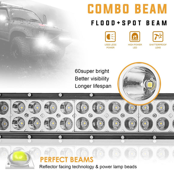 1966 - 1996 Ford Bronco F - 150 Roof 300W 52" Curved LED Light Bar Kit - WeiSen - 70101024+70202012+70203002