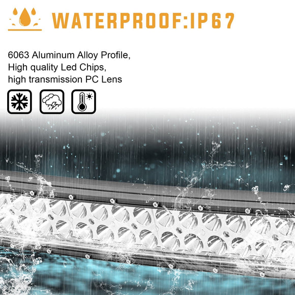 1966 - 1996 Ford Bronco F - 150 Roof 300W 52" Curved LED Light Bar Kit - WeiSen - 70101024+70202012+70203002