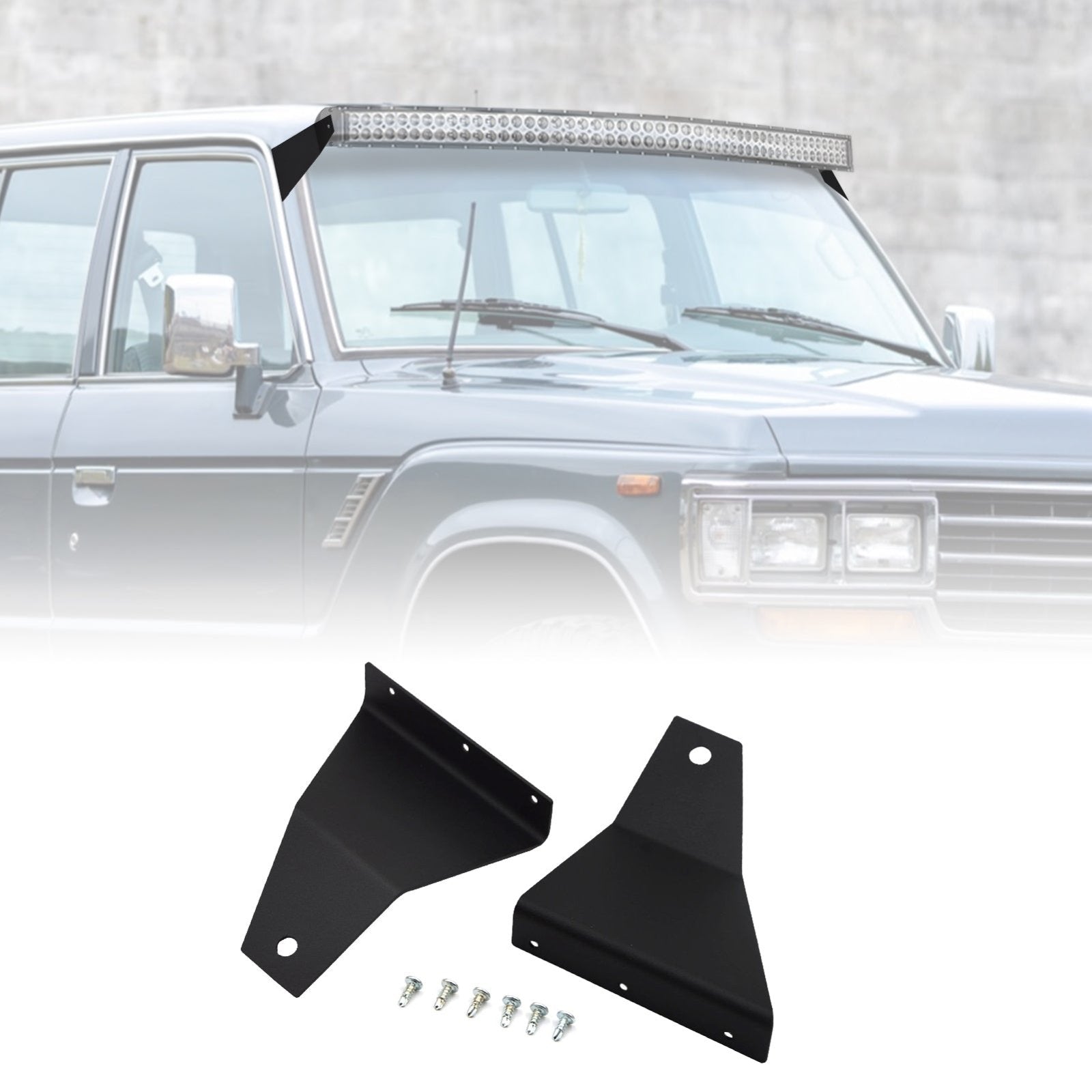 1980 - 1990 Toyota Land Cruiser FJ60 FJ62 Upper Windshield 50"/52" Light Bar Mounting Brackets - Weisen