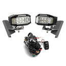 1984 - 2001 Jeep Cherokee XJ & 1986 - 1992 Jeep Comanche MJ White&Amber Strobe 3.5 Inch LED Hood Hinge Ditch Light Pods w/ Wiring Harness Kit - WeiSen - 70104032+70201013