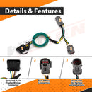 1987 - 1996 Ford F - 150 F - 250 F - 350 4 - Way Flat Output Vehicle - Side 4 - Pin Trailer Wiring Harness - WeiSen - 70206079