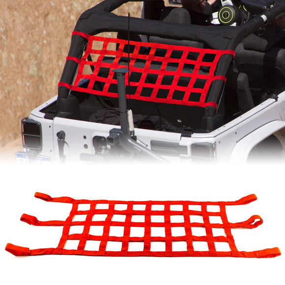 1987 - 2025 Jeep Wrangler YJ TJ JK JL & Gladiator JT Roof Nylon Mesh Cargo Net - WeiSen - 70702007